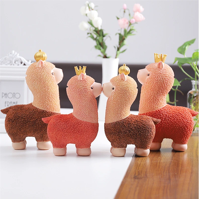 

Animal alpaca Piggy Bank Safes Coins Cartoon Money Box Resin Cash Box craft ornaments Home decorations Kids Toys children Gifts