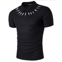 2017 novos homens verão personalidade ou código relâmpago padrão impressão lapela manga curta moda tamanho grande camiseta