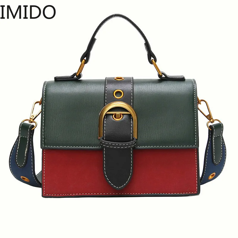 

Bags for Women 2019 Fashion New Quality PU Leather Women Bag Hit Color Portable Shoulder Messenger Bag Travel Tote Crossbody Bag