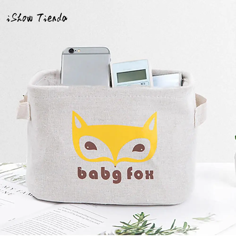 

Desktop Storage Boxes Hand Basket Cloth Art Sundries Creative Cartoon Cosmetic Jewelry debris storage baskets Case