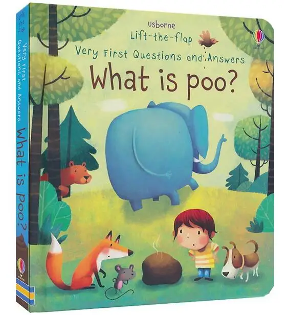 

3D Usborne lift the flap very first questions and answers What is Poo flip picture board book kids children early education