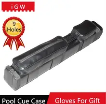 

IGW Large Capacity New Billiard Leather Pool Cue Kit Case Size 85cm*12cm*12cm 9 Holes Can Put 3 Whole Cues And 3 Foreparts