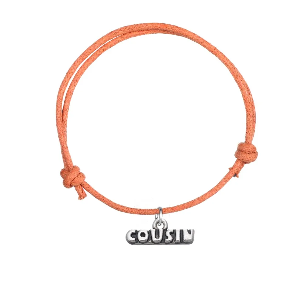 

Skyrim Family Series Cousin Charm Wax Cord Adjustable Bracelets Birthdays Gifts for Teen Girls 10pcs/lot