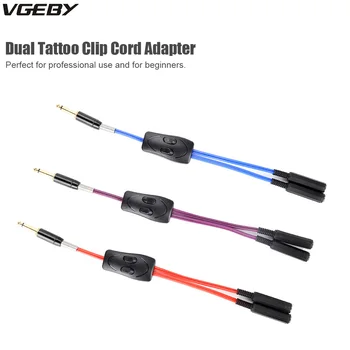 

Free Shipping 1pc Tattoo Clip Cord Adapter Conversion Dual Connection Cable Tattoo Accessories For Tattoo Power Machine Supplies