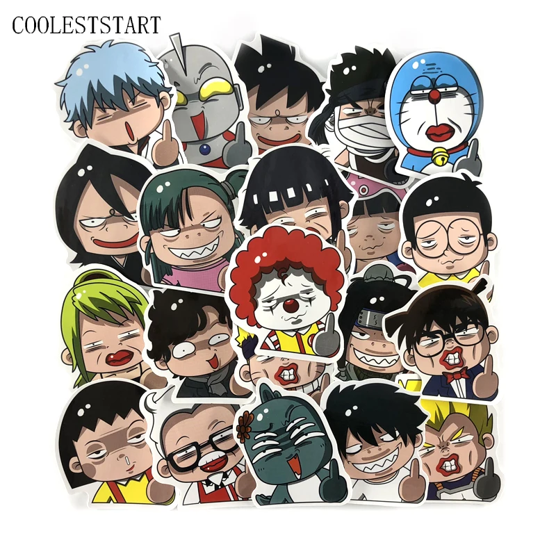 

21pcs/lot Japan cartoon Middle Finger stickers For suitcase laptop skateboard motorcycle PVC toys Waterproof decal gifts