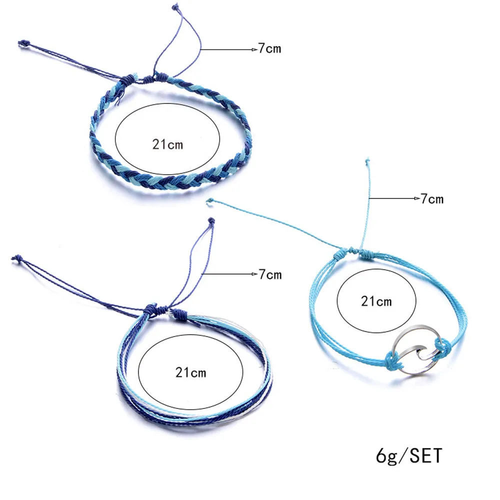 Браслеты на щиколотку, 3 шт., богемные, серебряные, волнистые, браслеты для женщин, веревка, пляжный ножной браслет, ювелирные изделия, Enkelbandjes Sieraden Modis# CE2