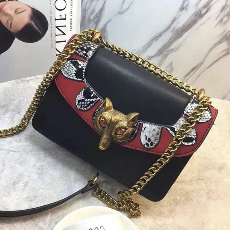 Europe Hot 2017 Fox Rivet Messenger font b Bag b font Famous font b Designer b