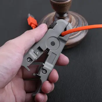 

Multifunctional Plastic Cable Wire Stripper Crimping Tool for 3.2-9mm Cable Cutter Stripping Pliers Tool for Network Universal