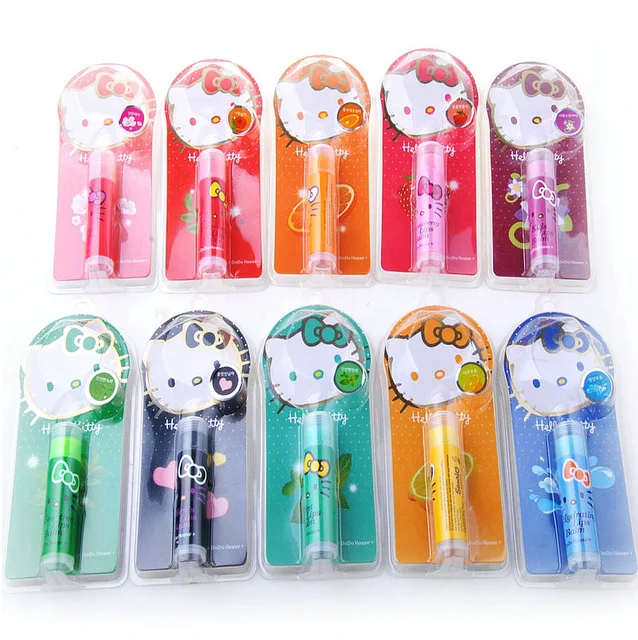 Cute Hello Kitty Fruit Flavor Lip Balm Hello Kitty Lip Gloss Best Gift for Girls 5g Hello Kitty