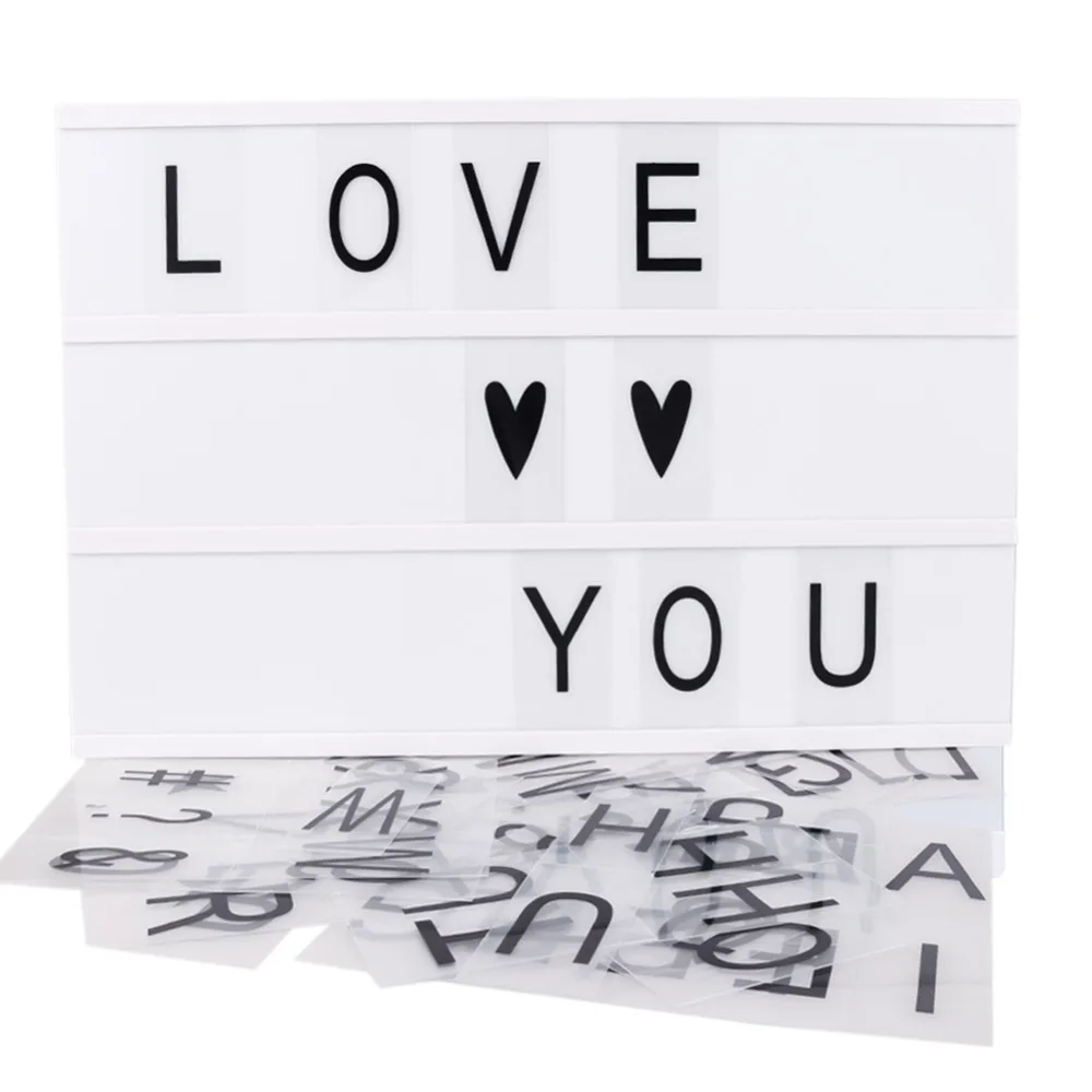 A3 Size LED Cinema Light Box DIY 80 Letters Symbols Cards