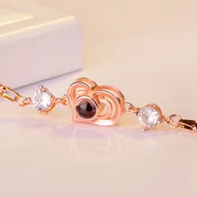 2019 nueva llegada 100 idiomas te amo San Valentín presente Memoria proyección pulsera para mujeres señoras(China)