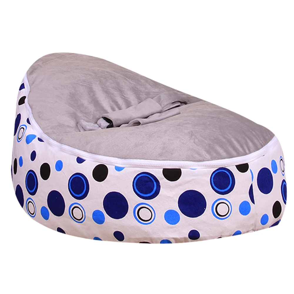Levmoon Medium Blue Circle Print Bean Bag Chair Kids Bed For Sleeping Portable Folding Child Seat Sofa Zac Without The Filler Levmoon Medium Blue Circle Print Bean Bag Chair Kids Bed For Sleeping Portable Folding Child Seat Sofa Zac Without The Filler