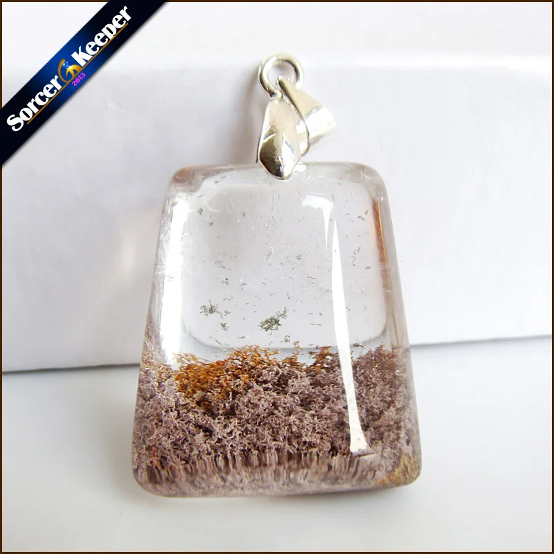 

Real Natural Reiki Minerals Green Phantom Quartz Crystal Healing Necklace Pendant Birthday Party Gift for Jewelry Making MS686