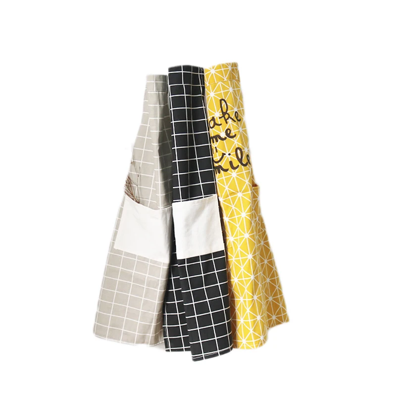 Cotton And Linen Adult Kitchen Apron Microwave Oven Gloves Sleeves Cuffs Set Cafe Studio Bakery Men