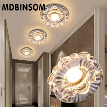 Кристаллический светодиодный светильник 3 Вт 85-265 в, встраиваемый потолочный светильник, настенный Точечный светильник для внутренней кухни, спальни, Домашний Светильник, Светодиодный точечный светильник