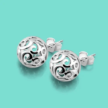 Bohemian style earrings women 925 sterling silver hollow pendant earrings solid silver jewelry lady charm earrings Free shipping