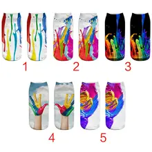 Креативные радужные жидкие масляные низкие носки лодочкой носки унисекс пары 3D цифровая печать Летние Стильные хип-хоп Чулочные изделия 5 стилей