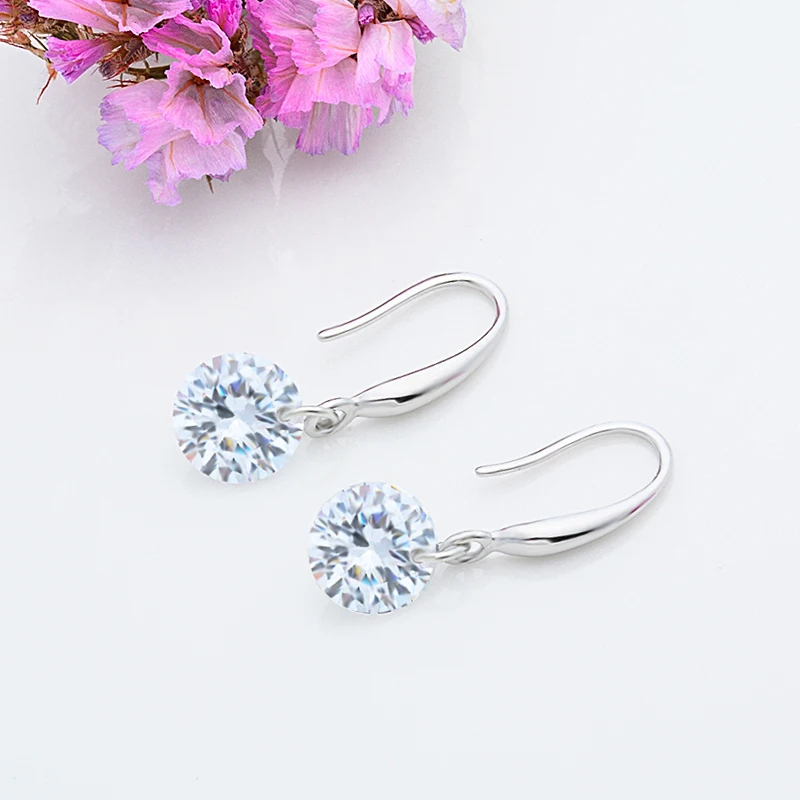 QCOOLJLY Top Sale 7 Colors Zircon Brincos Women Long Silver Color Drop Earings Jewelry Pendientes Wedding Jewelry Accessories