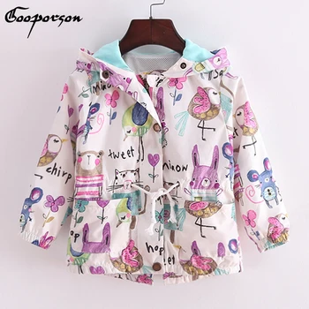 

Kids Girls Autumn Jacket Long Sleeve Hoody Fashion Animal Printed Cute Coat For Kids Baby Outerwear