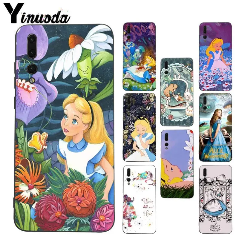 Аксессуары для телефонов Чехол huawei P20pro mate10lite p10plus honor 20 8x 7A nova3i funda Alice In Wonderland в
