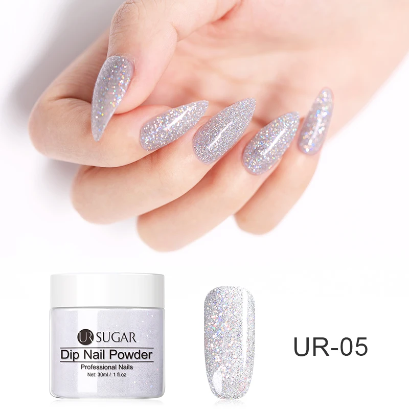 Nuestro azúcar 6 en 1 sistema de inmersión Kit de uñas Rosa plateado polvo con Gel de uñas líquido activador Base sin lámpara de secado Natural