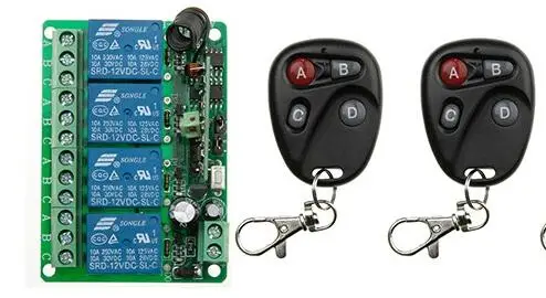 

DC12V 4CH 10A RF Wireless Remote Control Switch System teleswitch 2 transmitter & 1 receiver relay Receiver Smart Home Switch
