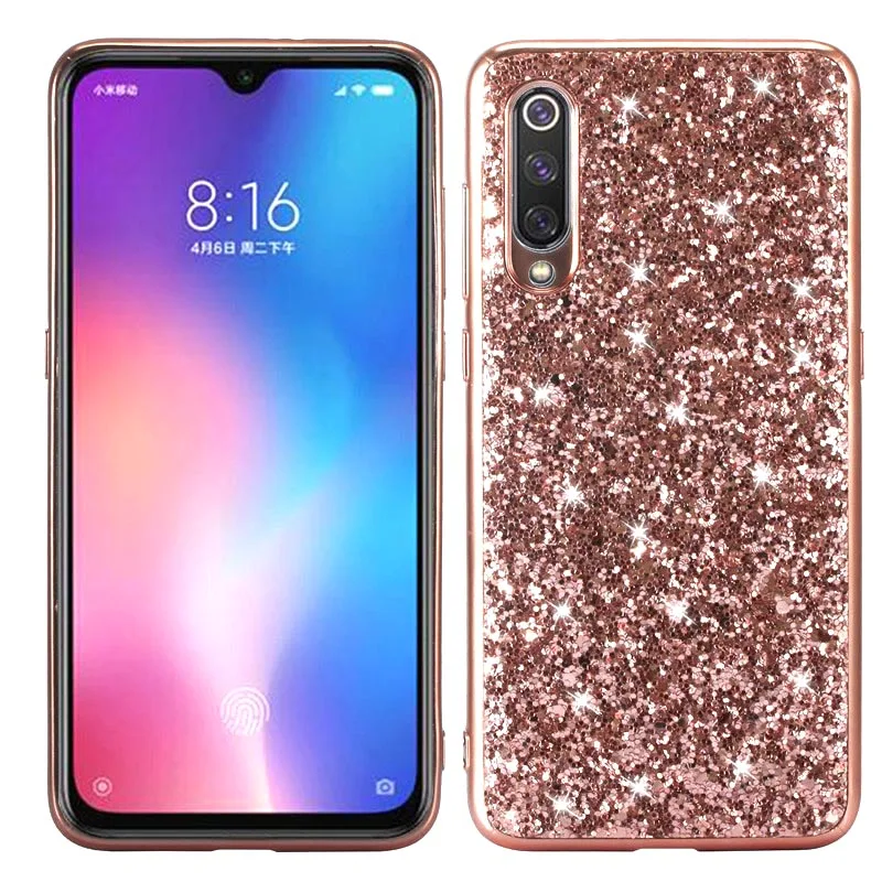 

Luxury Bling Mi9 Case For Xiaomi 9 6.39 inch Xiaomi9 Shinning Back Protection Cover Etui Xaiomi 9 Mi 9 Shockproof Carcasa Casing