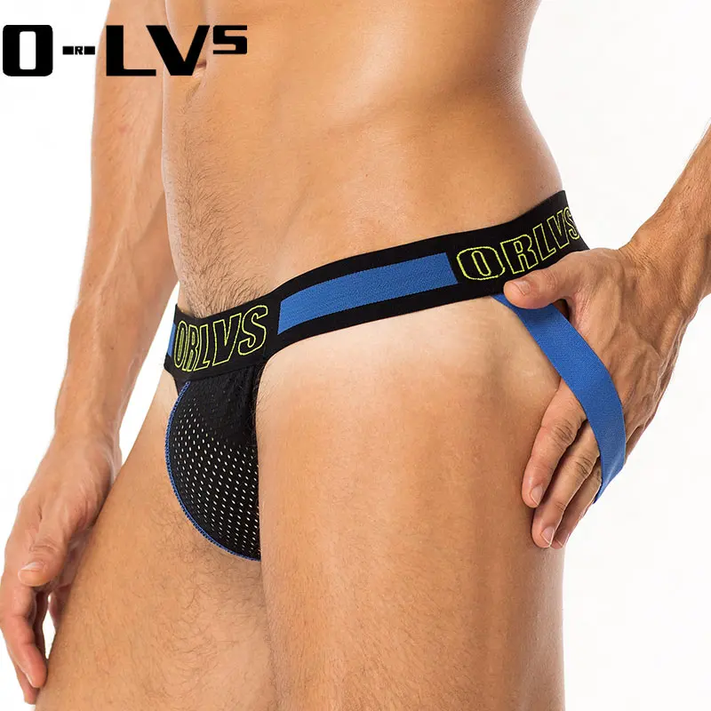 C мужское Сетчатое нижнее белье ORLVS jockstrap сексуальное мужские стринги Homme Tanga OR488| |