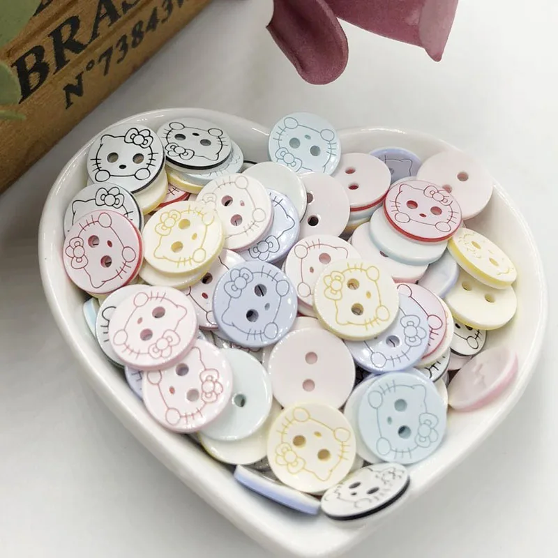 50/100pcs mix colors cute cat sewing buttons Baby/Kid's Sweing PT253 | Дом и сад