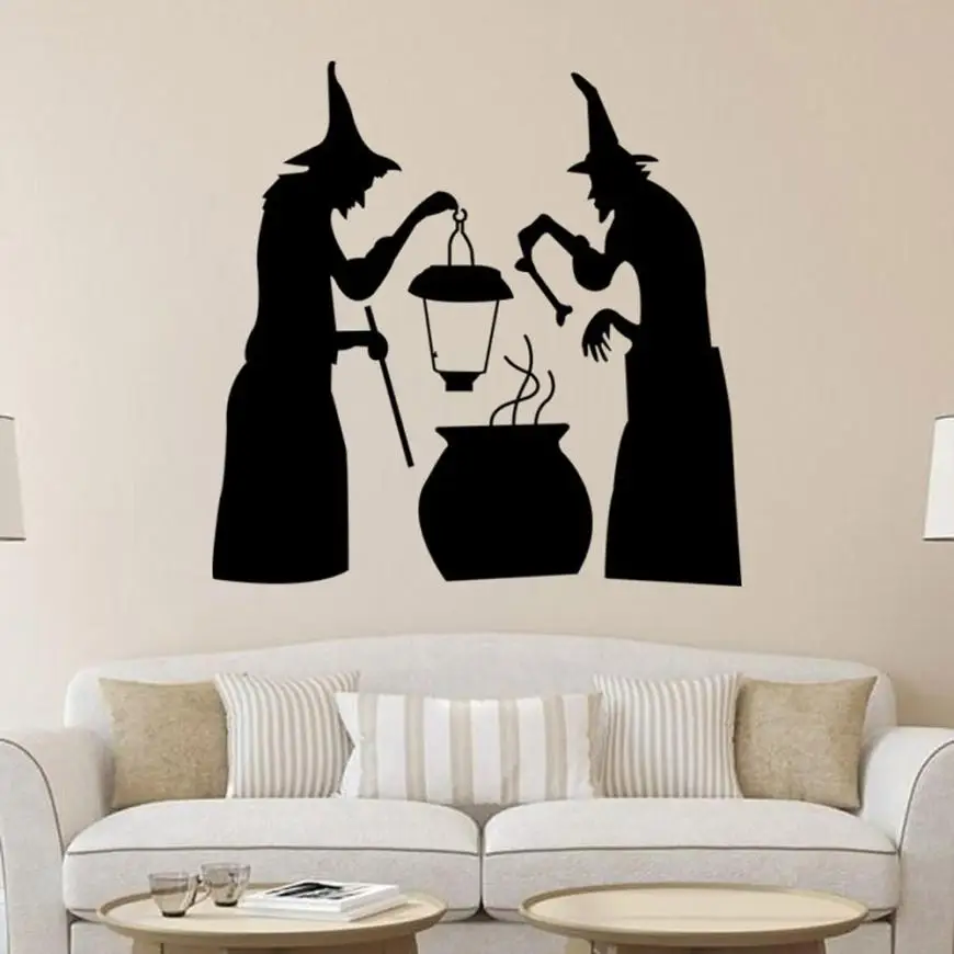 

Wall Sticker Living room bedroom background 2018 Modern Happy Halloween Wall Sticker Window Home Decoration Decal Decor May18