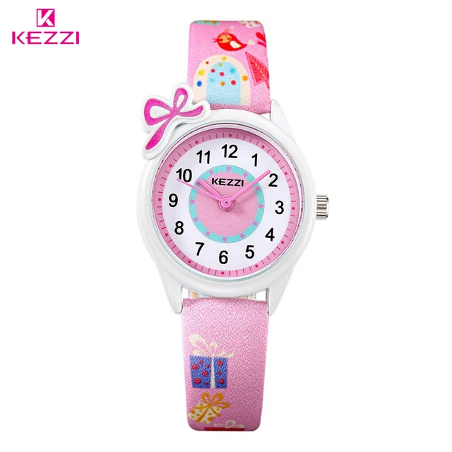 KEZZI Cute Bow Cartoon Watches Waterproof Girl Kid Children Wristwatches Round D KEZZI Cute Bow Cartoon Watches Waterproof Girl Kid Children Wristwatches Round D