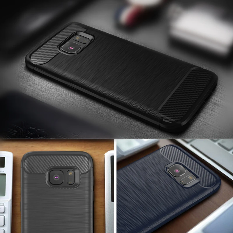 Матовый Силиконовый чехол из углеродного волокна для телефона SAMSUNG Note 9 S10e S9 S8 Plus S7