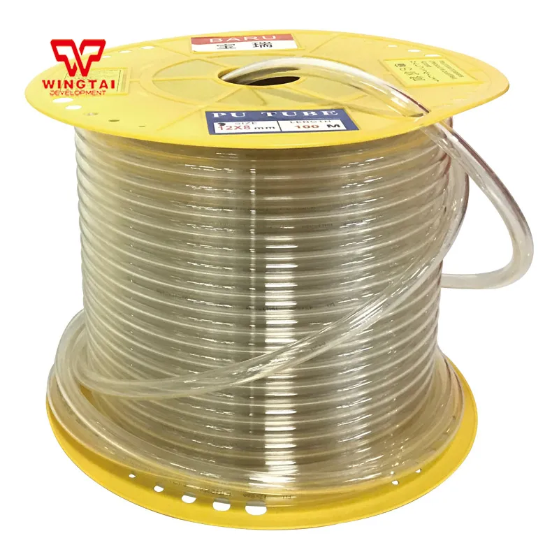 

100meters/roll 12*8mm PU Tube heat resistance Transparent Pipe For Fluid Cycle