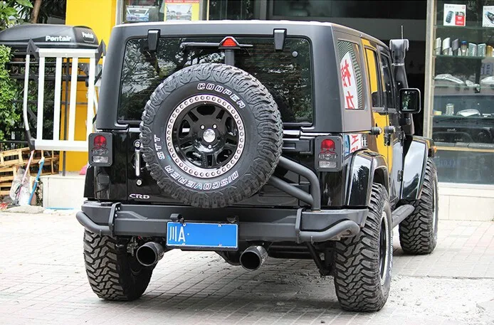 For Jeep JK Wrangler Rear Steel Sport Bumper, with spare tire carrier, Rear Bumper, Offroad Bumper, 4x4 Accessories Parts