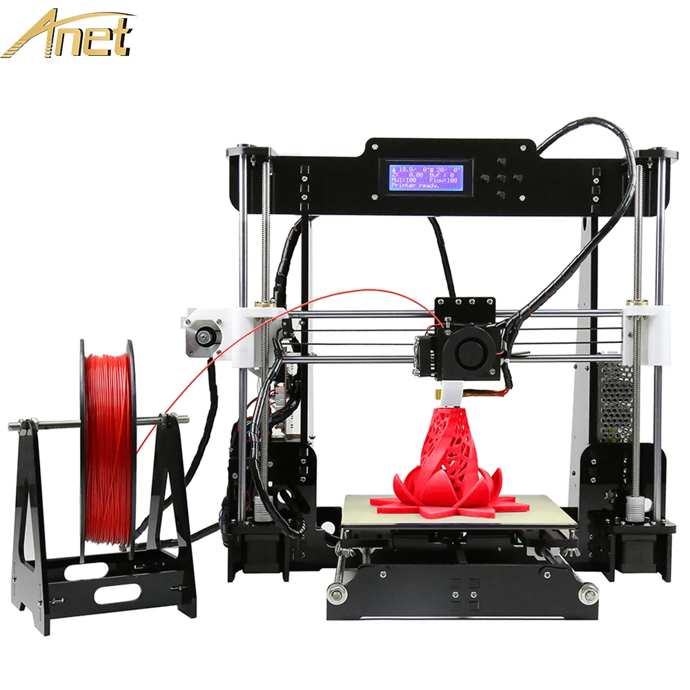 Anet A8 Big Printing Size 220*220*240mm Precision Reprap Prusa i3 DIY 3D Printer Kit With Free 10M Filament 8GB Card& LCD&Video