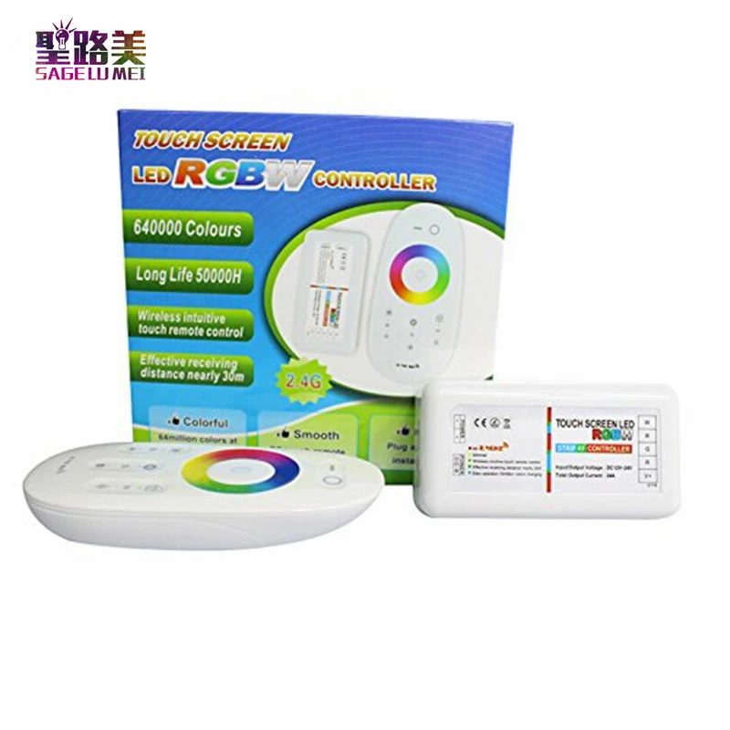 DC12V 24V 2 4G Touch Screen Dimmable LED RGB Remote Wireless RF RGBW Led Controller 6A