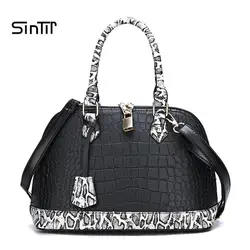 Высокое качество крокодиловый принт пригородных сумка мини Leopard Для женщин Сумки металлическим замком Для женщин Tote Сумки сумка Sac