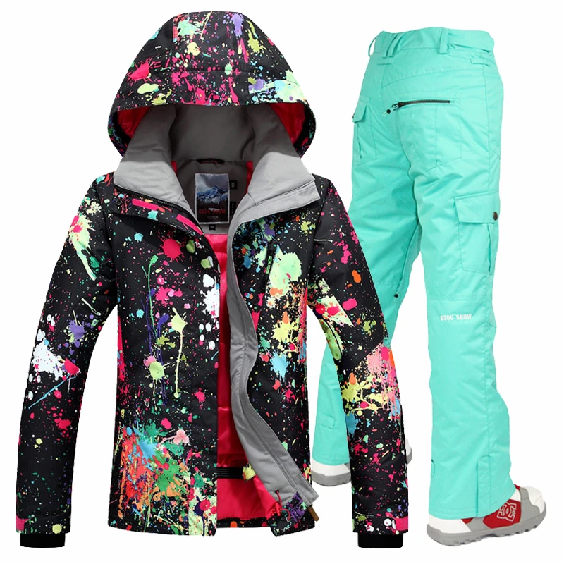 Free Shipping Ski Jackets Set Women's Jacket + pants Skiing Sets