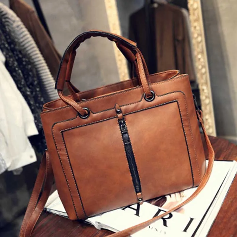 Fashion Women Leather Handbag Large Female Casual Shoulder Bag Vintage Travel Lady Bag Famous Exquisite Handle Bolsa SS7085 (8)