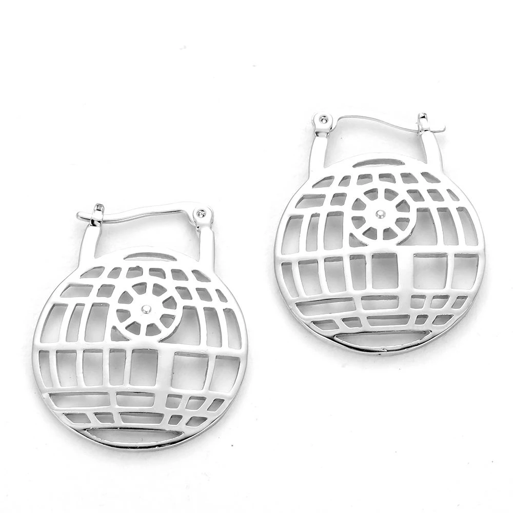 

New Movie Star War Earings Jewelry Millennium Falcon Spacecraft Silver Stud Earrings Vintage Geometric Earrings Men Trendy Gift