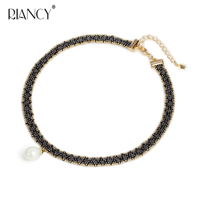 

Fashion natural pearl necklace Clavicular chain 8-9mm fine chokers necklaces pearls jewelry birthday gift for women