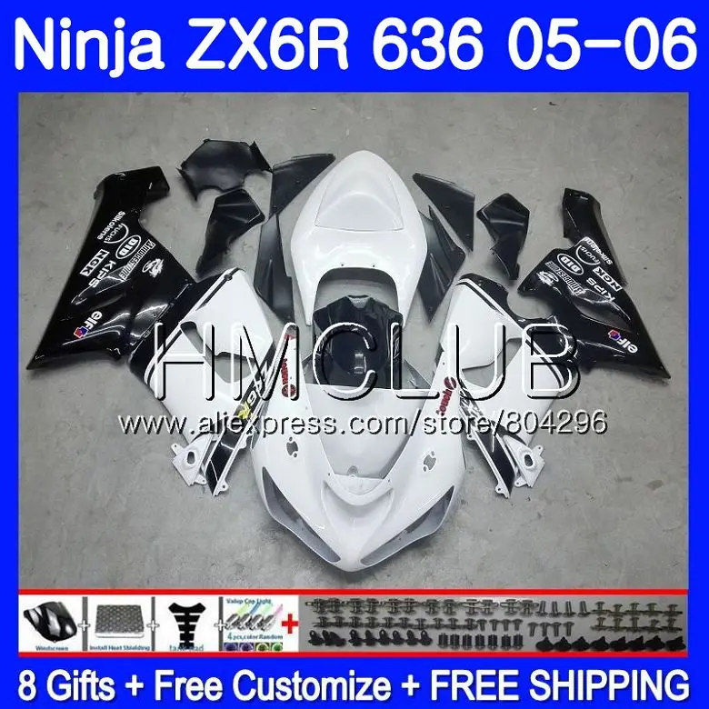 Средства ухода за кожей для KAWASAKI NINJA ZX-636 ZX 6R 600CC 6 R ZX636 05 06 белая рамка 17HM. 17 ZX6R 05 06 ZX600 ZX 636 ZX-6R 2005 2006 обтекатель