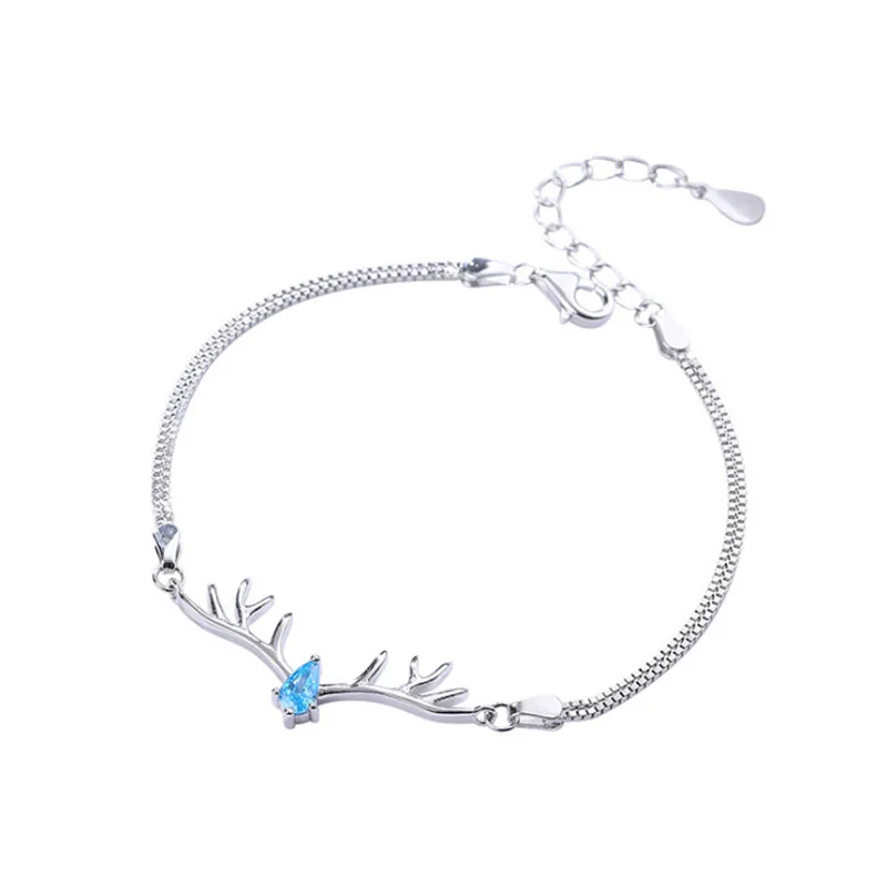 Lo Paulina S925 Серебряный Очаровательный браслет Олень с фианитом ААА для подарка