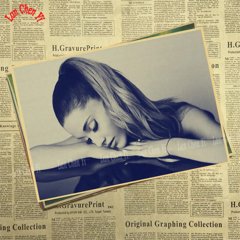 Ariana grande Pop Music Girl Star Kraft Paper Poster Wall Pictures For Living Room Home Decoration Decor - Цвет: Оранжевый