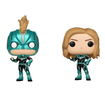 

Hot anime movie toys super heroes action figures 10cm Carol Danvers 427 Green Captain Marvel model doll collection for gifts