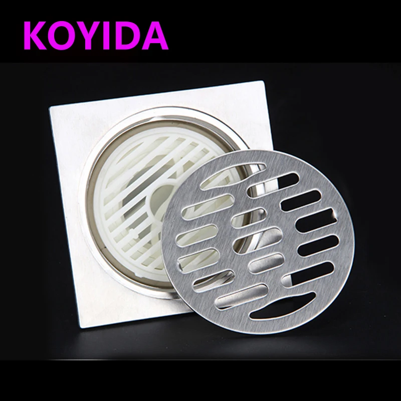 KOYIDA Square Floor Drain Stainless Steel Bathroom Anti Odor Shower