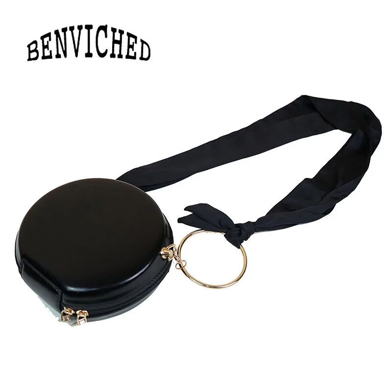 Женская сумка BENVICHED из искусственной кожи 2019 Модная ретро круглая коричневая с