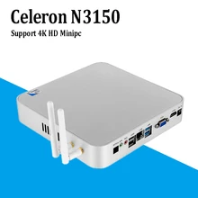 Intel celeron n3150 mini pc linux htpc безвентиляторный minipc openelec поддержка 4 К hd микро компьютер htpc mini pc com windows
