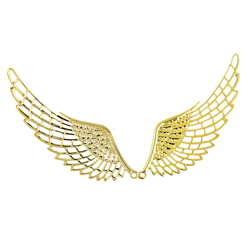6 Pcs Golden Filigree Angel Wings Charms Pendant Jewelry DIY Making Findings