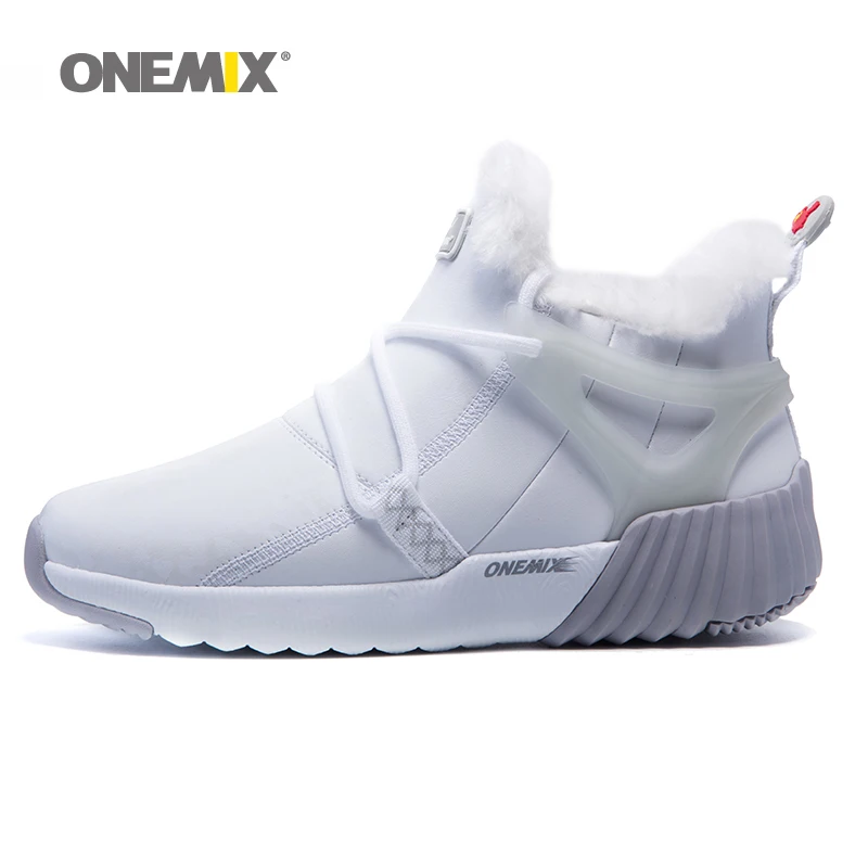ONEMIX New Winter Men's Boots Warm Wool Sneakers Outdoor Unisex Athletic Sport Shoes Comfortable Running for women Shoes Sales